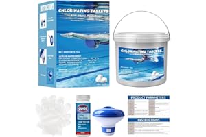 WUJIALINGMM Chlorine Tablets for Swimming Pool, Chlorine Tablets for 1 inch Tub, Suitable for Swimming Pools Spas and Hot Tubs Fountain, Water Park Bathtub, Multifunctional Pools Clean Tablet