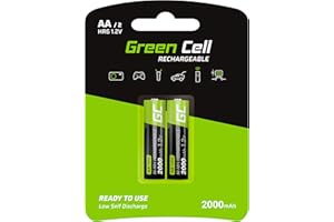 ‎GREEN CELL Green Cell 2x Akumulatory Paluszki AA R6 2000mAh Ni-MH – wysokiej jakości akumulatory niklowo-metalowo-wodorowe, ładowalne, trwałe i kompatybilne ze wszystkimi ładowarkami do AA