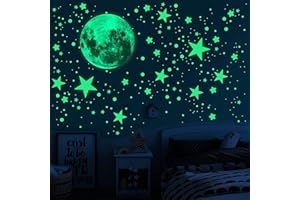 CYH 563 pezzi stelle fosforescenti adesivi murali, luna e stelle adesivi luminosi, stelle fluorescenti autoadesive, ideali per soffitto, cameretta dei bambini, decorazione da parete