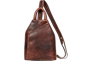 STILORD 'Minou' Leder Sling Bag Damen 2-in-1 Rucksack Handtasche Umhängetasche Vintage Henkeltasche Ledertasche Echtleder