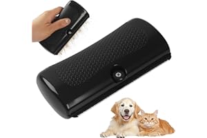 ACOMTUO Fellwunder Bürste Hund, Pet Hair Removal Brush, Fur Wonder Brush Dog, Hundebürste, Tierhaarentferner Handschuh, Katzenbürste, Deshedding für Hunde und Katzen,Schwarz