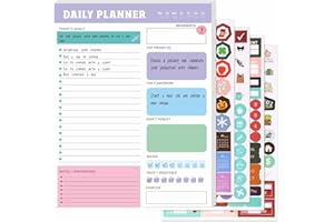 WD&CD Blocchi di pianificazione da 60 fogli con 4 fogli adesivi, Blocchi note premium staccabili per attività quotidiane, Perfetti per ufficio, scuola e uso domestico