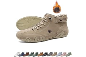 LOVEWLVNCL Bottes hautes italiennes en cuir souple faites à la main avec Velcro, chaussures Beck for hommes bottes hautes imperméables antidérapantes légères et respirantes baskets décontractées for la randonnée