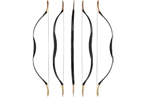 wolfman Arc Traditionnel Arc Classique Longbow Sport Arc Tir à l'arc Arc de Chasse Arc Bois Fait Main Arc Mongol Asiatique Arc à Cheval pour Adultes Adolescent Débutant Main Gauche Droite