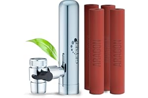 GEYSER EURO Wasserfilter für die Küchenarmatur: System mit 1 vorinstallierter Kartusche + 3 zusätzliche Kartuschen