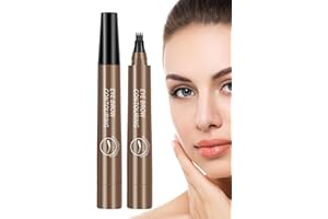 4 Point Eyebrow Pencil | Waterproof Eyebrow Pen with 4 Tip,Eyebrow Maker Pen, Liquid Brow Pencil, Brow Microblading Pen, Long-Lasting Natural Eyebrow Hair Anulely