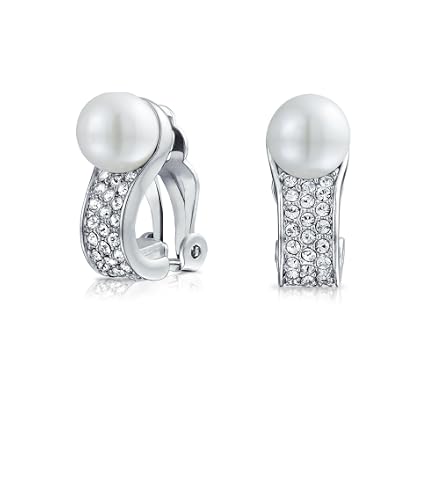 Osira Clip On Earrings - 10mm Pink Pearl - Platinum Plated - 118004/L