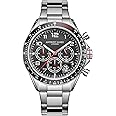 Anthony James Automatic Tachymeter Chrono Wrist Watches Men - Steel Back, Analogue, Stainless Steel Strap, Hand Assembled, Water & Scratch Resistant Men's Watch - 5 Years Warranty