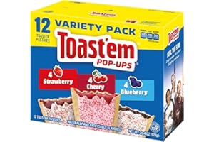 TOASTEM POP-UPS Toast'em Pop-Ups Fruit Variety Pack Strawberry, Blueberry, Cherry (12 pastries)