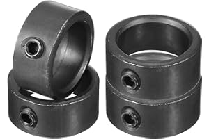PATIKIL Collar de eje de 16 mm de diámetro interior, 22 mm de diámetro exterior,4 collares de rueda de parada de engranajes de acero al carbono con tornillo de fijación, color negro
