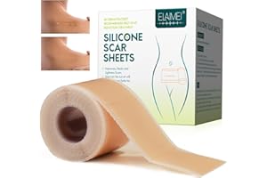 VINIMAY Silicone Scar Sheets, Soft Silicone Scar Tape(4CM×300CM), Medical Grade Scar Strips, Effective Scar Removal Sheets, Waterproof, Reusable for Burn, Keloid, C Section, Surgery, Acne, Tummy Tuck