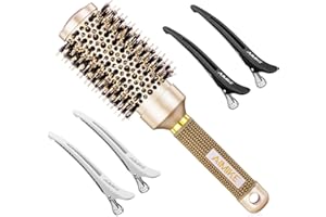 AIMIKE Cepillo Pelo Redondo, Secar, Alisar el Cabello, Añade Brillo y Evita el Encrespamiento, Oro (53mm)