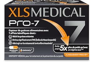XLS MEDICAL XL-S Medical PRO-7 - Gélules pour une aide à la perte de poids - 7 bénéfices (1) (2) - Perdez jusqu'à 5x plus de poids qu'avec un régime seul (1) - 180 gélules pour 1 mois