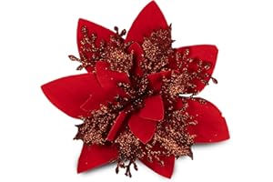 Smast 15 Fiori Per Albero Di Natale 14 Cm Con Clip Incluse - Decorazioni Albero Di Natale, Stella Di Natale Fiore Perfetta Per Decorazioni Natalizie, Addobbi Natalizi, Ghirlanda Natalizia – New 2025