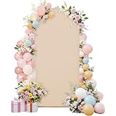Bridal Arch Backdrop Cover Arch Structure Cover | Suitable for Weddings, Birthday Parties and Christenings (Beige, 6.6FT)