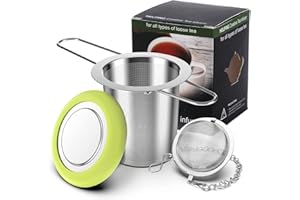Geepen 2pcs Infuseur Thé, Boule à Thé Tiltre, Filtre The Pour Tasse Qualité Alimentaire, Passoire Compatible avec Théières et La Plupart des Tasses