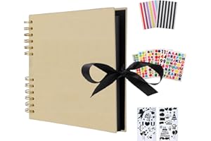 AIOR Album Photo Traditionne Scrapbook, Spirale Album Fait Main Bricolage Livre de Mémoire Livre d'or de Mariage, Cadeau d'anniversaire de Noël (Jaune)