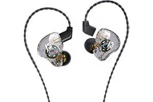 Yinyoo KBEAR KS1 Gaming Verdrahtete Ohrhörer Ausgezeichneter Bassklang mit Macht in Ohrmonitor, hochauflösender In-Ear-Kopfhörer-IEM-kompatibel mit Android-Telefon-PC, PS4, PS5, Xbox(mit MIC, Clear)
