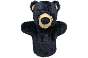 EcoBuddiez Hand Puppet - Ours Noir de Deluxebase. Marionnettes à Main en Peluche de l'ours Noir pour Les Enfants. Marionnettes animales écologiques pour Les Jeux d'éveil et Les Cadeaux d'enfants.