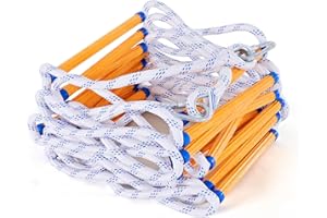 VOCPY Emergency Fire Escape Ladder, 32FT Rope Ladder, Flame Resistant Safety Extension Ladder with 2 Hooks, Fast to Deploy Sturdy and Strong Portable and Reusable 2 Story (32TF)