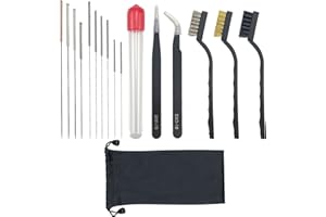 CISHOW 17pcs 3D Printer Nozzle Cleaning Kit Stainless Steel Extruder Nozzle Cleaning Needles Tweezers Anti-static Brushes for 3D Printer