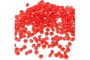 DUORIES 1000 Stück Acryl Deko Diamantkristalle 4mm Glitzer Streudeko Tischschmuck Funkelnd Dekosteine Kristalle Konfetti Diamanten zum DIY Verzieren Tischdeko Hochzeit Taufe Verlobung Valentinstag,Rot
