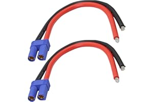 GINTOOYUN Adattatore per cavo EC5 Connettore a banana ， Cavo di carica EC5 con cavo in silicone da 18 cm 10 awg (confezione da 2) (femmina)