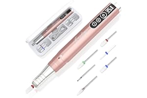 ‎KREDIOO Kredioo Nagelfräser Kabellos Akku Elektrische Nagelfräser,35000 u/Min Pediküre Maniküre Set mit 6 Keramik Bits für Nagelhaut Shellac Acrylgel Anfänger Profi