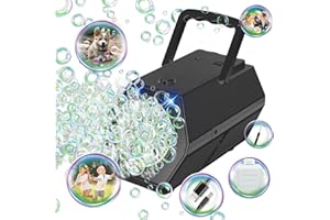 P PANACARE Machine à Bulles Automatique PANACARE pour Enfants avec lumière/Solution/Plus de 10 000 Bulles/Min/Jouet de soufflage de Bulles Portable Cadeau d'anniversaire de fête de Mariage