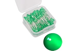 KA WAH CORE 5mm LED Diode, 80 Pcs Green LED Emitting Diodes Light, 3V LED Assortment Kits for Science Projects etc (5mm Green)