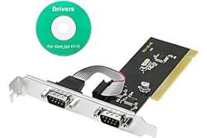 ‎CERRXIAN CERRXIAN PCI-auf-2 serielle Port-Erweiterungskarte DB9 serielle Port-Anschlüsse PCI auf 2 Ports COM 9-polig serielle Serie RS232 Kartenadapter