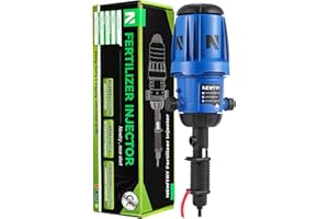 NEWTRY Inyector de fertilizante para riego por goteo, bomba dosificadora ajustable 1~10%, dosificador de líquido alimentado por agua NPT de 3/4'' para jardín, riego y sistema hidropónico, granja
