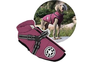 ONCPCARE Arnés de invierno 2 en 1 para perros grandes, chaqueta cálida para perros grandes, chaleco acolchado para clima frío, ropa para perros grandes