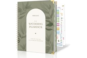 BIROYAL A4 Wedding Planner Book Organizer with 430 Pcs Stickers, 140 pages Personalised Wedding Planning for Bride & Binder, Hardcover with Metal Corner, Best Engagement Gifts