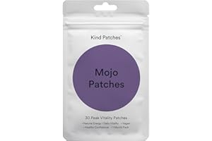 Kind Patches | Mojo Patches | Natural Energy, Daily Vitality & Testosterone Support | Botnical Plant-Based Formula with Tongkat Ali Extract, Zinc & Pomegranate | 30 Vegan Patches