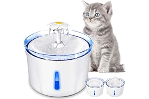Mkitnvy Fontanna dla kotów, automatyczna fontanna do picia dla kotów i psów, 2,5 l, ultralekka fontanna dla kotów, 3 tryby wylotu wody, czterokrotny system filtrowania, z filtrem z węglem aktywnym i
