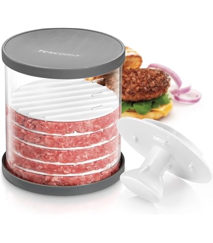 Pressa Per Hamburger Manuale Regolabile - Antiaderente, Con 100 Fogli Cera, 13x13x21cm - Foto 2