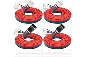 Xiatiaosann Câbles moteur pas à pas NEMA 17 XH2.54 4 broches à 6 broches câble de connecteur étendu pour imprimante 3D CNC Machines, 150 cm/59 pouces, 4 pièces