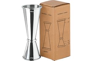 通用 Keepaty Doseur à cocktail double spiritueux – Acier inoxydable 304 30 ml/60 ml Tasse à mesurer pour bar, maison, barman, fête, vin (30/60 ml)