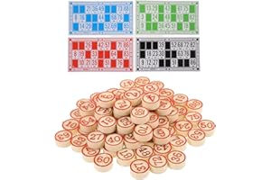 Toyvian Jeu Déchecs De Bingo Russe Cartes De Bingo en Bois pour Les Réunions De Famille Et Les Compétences Sociales