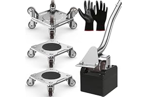 WOUOW Kit de Transporte de Muebles con Elevador de Muebles - Placa de Acero al Carbono Reforzada y 4 Ruedas TPE Giratorias 360°, Capacidad Máxima 500kg, Mueve Muebles Pesados Fácilmente