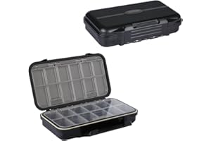 Goture Fishing Tacle Box, Fishing Lure Box, Swivels Hooks Baits Fishing Box for Tackle, Carp Sea Fishing Tackle Box, Black, 7.72 x 4.45 x 1.81 inches