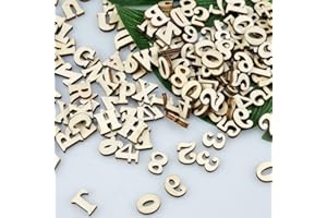 ‎KOBOKO KOBOKO Holzbuchstaben & Holzzahlen (200 Stück) Großbuchstaben A-Z &Zahlen 0-9,1,5 cm Hoch,Natur Holzbuchstaben Klein für DIY Handwerk Wohnkultur Frühkindliche Bildung (Zufällig Gemischt)