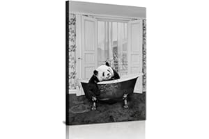 IUNTWEIE Animal dans la baignoire, images de salle de bain, images de salle de bain, images murales drôles imprimées sur toile, art, art mural, décoration d'intérieur minimaliste, sans cadre (70 x 100, animal