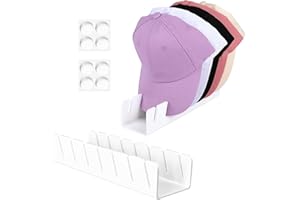 Rcbzzp 2 Stück Acryl Kappenhalter, Acryl Kappen Organizer, Baseballkappen Organizer, Desktop Cap Halterung, Cap Halter, fur Kleiderschränke, Kommoden und Wände (Weiß)