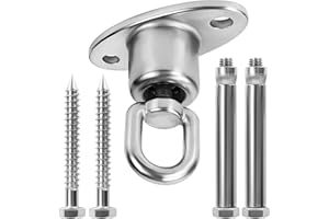 Belle Vous Mocowanie Huśtawki do Dużych Obciążeń z Łożyskiem Kulkowym - Obracany o 360 Stopni Stal Nierdzewna, Hak Sufitowy ze Śrubami - Nośność 540 kg - Mocowanie Wiszących Foteli, Hamaków Jogi