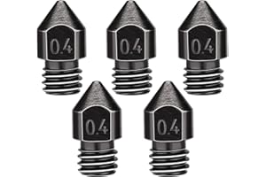 LUTER 5 ugelli per estrusore 0,4 mm/1,75 mm, ugelli per stampante 3D resistenti alle alte temperature per MK8 con scatola di immagazzinaggio, compatibili con Makerbot CR-10 Ender 2 3/3pro 5