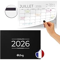 Calendrier Aimanté 2026 Pour Frigo - Format Mensuel Janvier à Décembre - Design Italien Avec Illustrations - Espace Pour Annotations