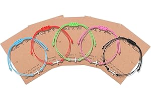 Milacolato 5 Bracciale BFF Braccialetti Amicizia Kidult Donna Ragazze, Fatto a Mano Girasole Croce Bussola Ojo Turco Braccialetti Regolabile Regalo Migliore Amica Gioielli con Carta dei Desideri