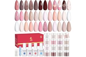 ‎LAVENDER VIOLETS Lavender Violets Dip Pulver 20 Pcs Dipping Powder System Nagel French Farben Kit Acryl Puder Weiß Rosa Nude Durchsichtig für Maniküre Nail Art mit Base&Top Coat, Aktivator Brush Saver M962
